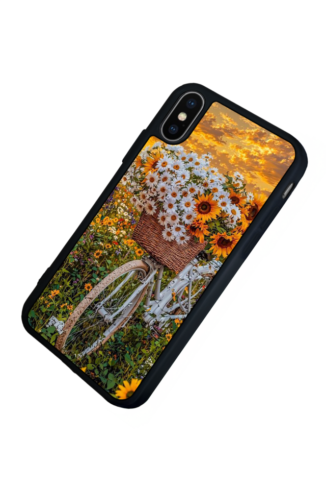 iPhone X/ XS Uyumlu Cicek Tasarımlı Glossy Premium Kılıf