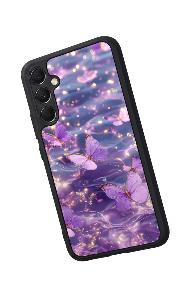 Samsung Galaxy M34 Uyumlu Kelebek Tasarımlı Glossy Premium Kılıf