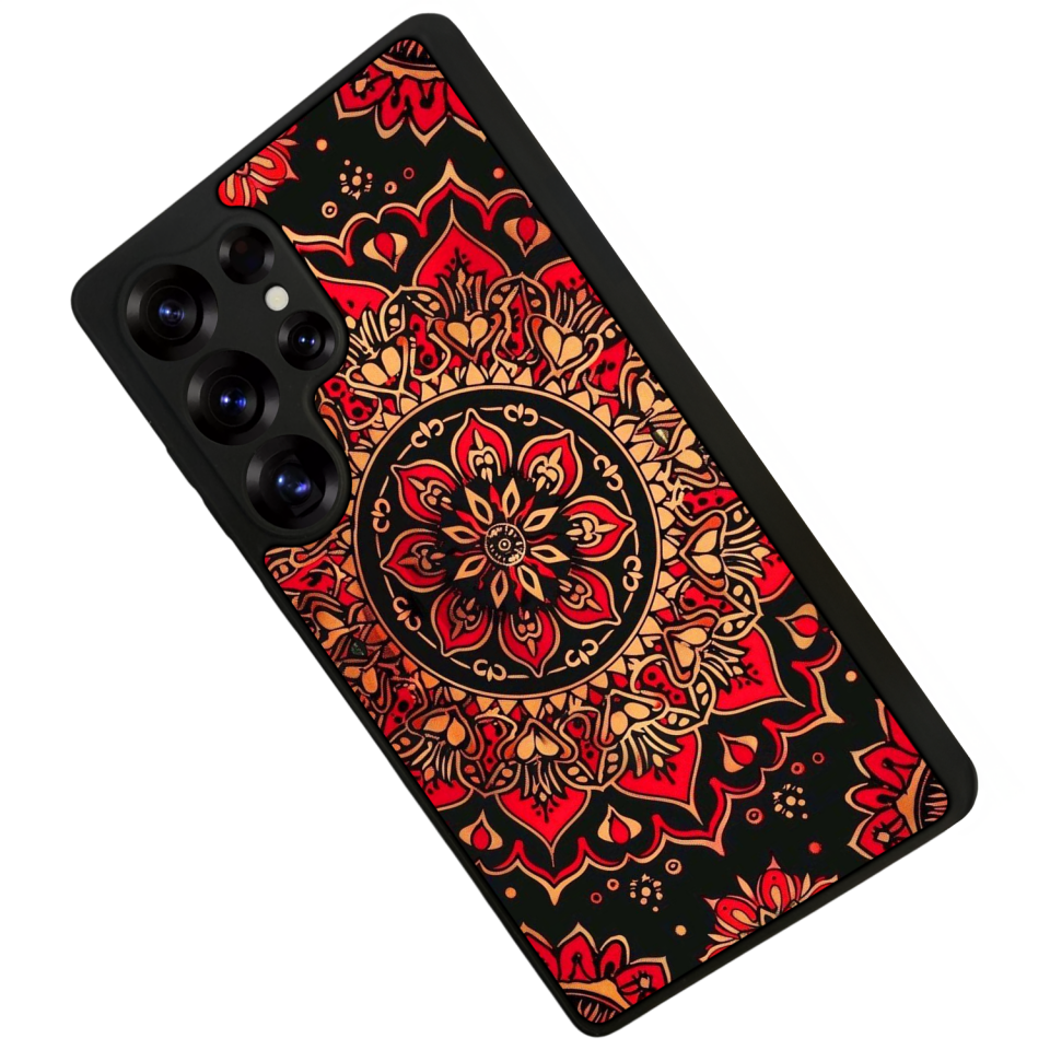 Samsung Galaxy S25 Ultra Uyumlu Mandala Tasarımlı Glossy Premium Kılıf