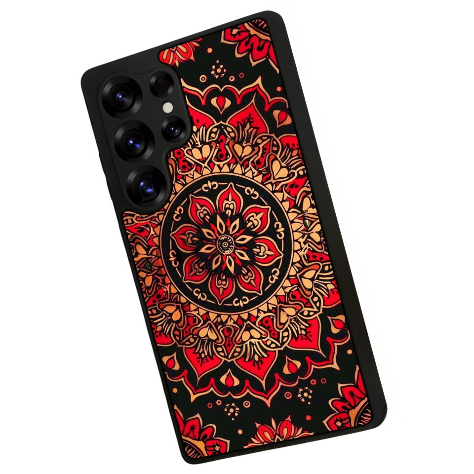 Samsung Galaxy S25 Ultra Uyumlu Mandala Tasarımlı Glossy Premium Kılıf