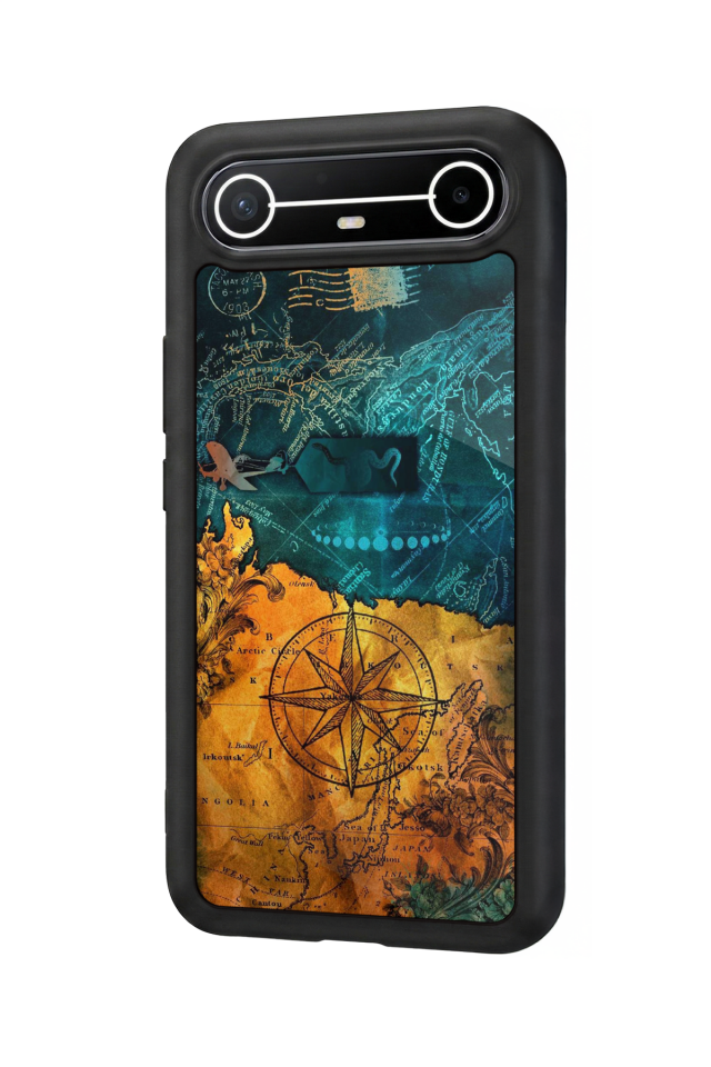 Tecno Spark Slim 5G Uyumlu Pusula Tasarımlı Glossy Premium Kılıf