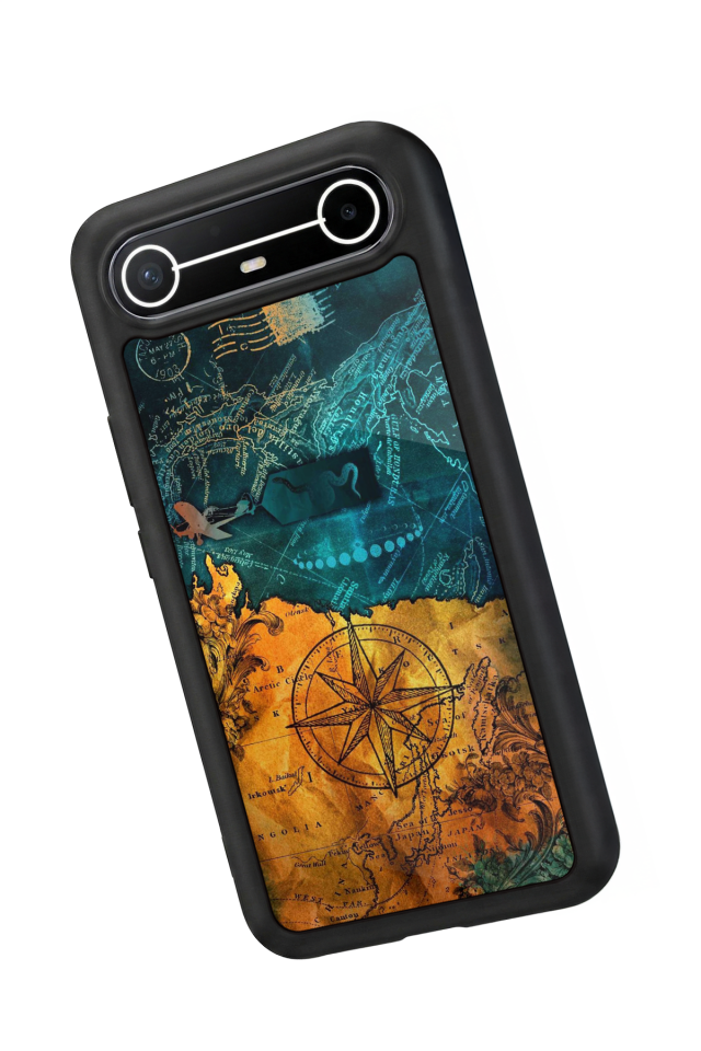 Tecno Spark Slim 5G Uyumlu Pusula Tasarımlı Glossy Premium Kılıf