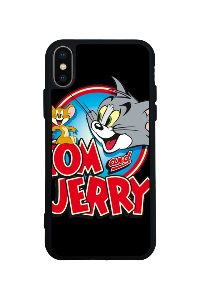 iPhone XS Max Uyumlu Tom And Jerry Tasarımlı Glossy Premium Kılıf
