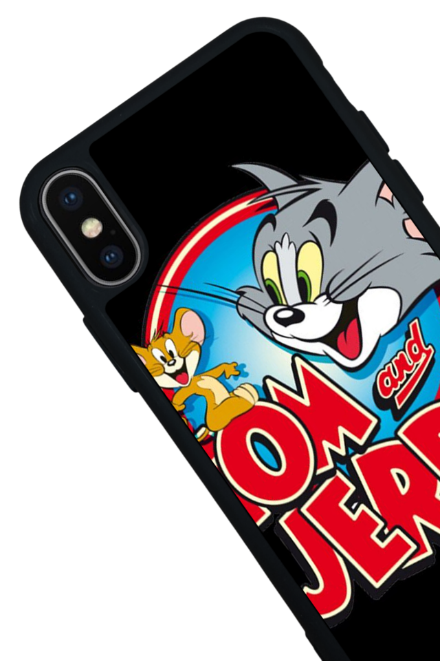 iPhone XS Max Uyumlu Tom And Jerry Tasarımlı Glossy Premium Kılıf
