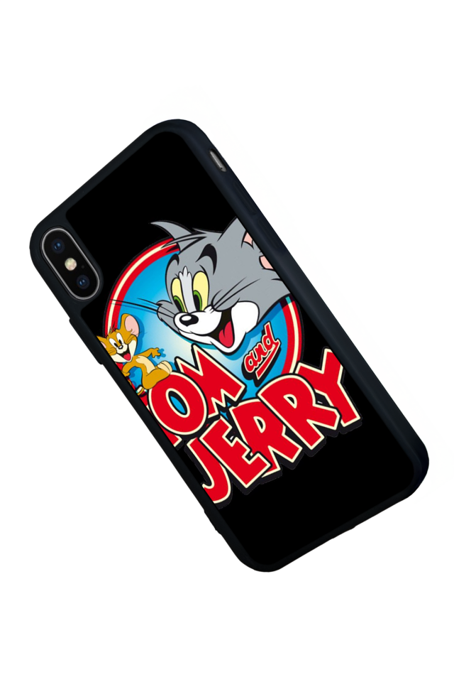 iPhone XS Max Uyumlu Tom And Jerry Tasarımlı Glossy Premium Kılıf