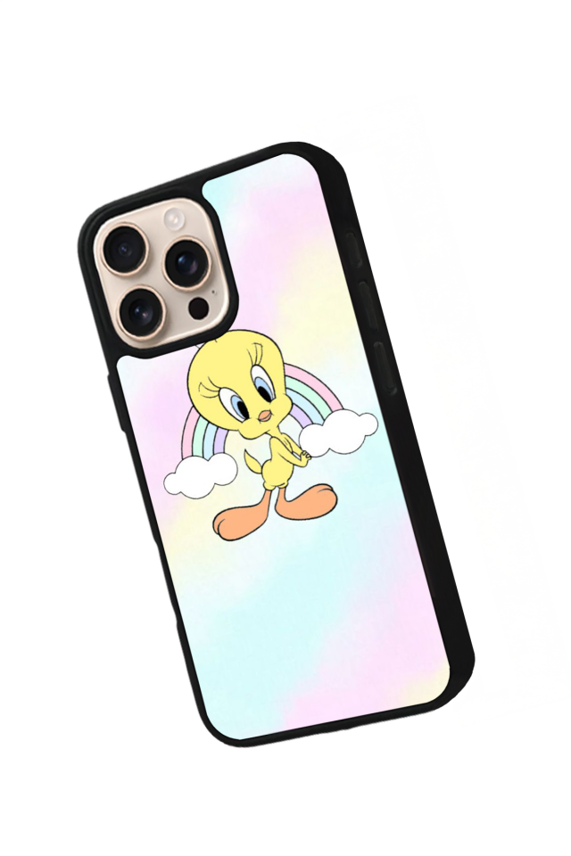 iPhone 16 Pro Uyumlu Tweety Tasarımlı Glossy Premium Kılıf