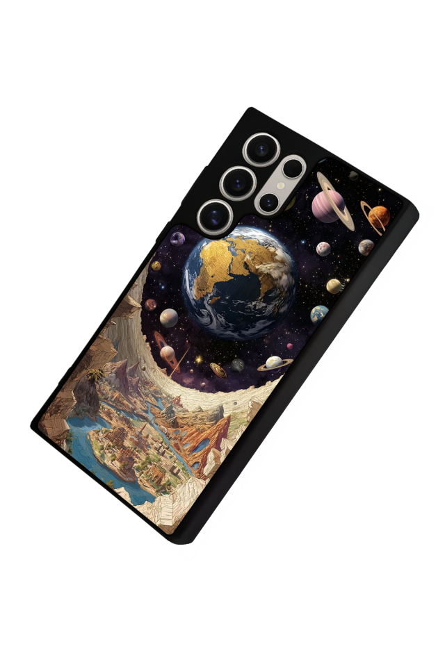 Samsung Galaxy S23 Ultra Uyumlu Uzay Tasarımlı Glossy Premium Kılıf