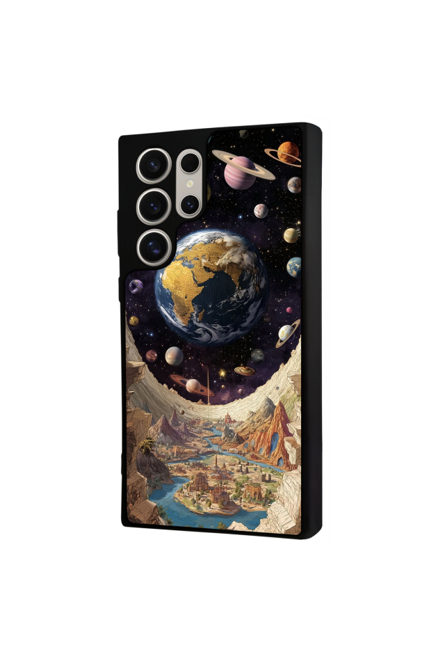 Samsung Galaxy S23 Ultra Uyumlu Uzay Tasarımlı Glossy Premium Kılıf