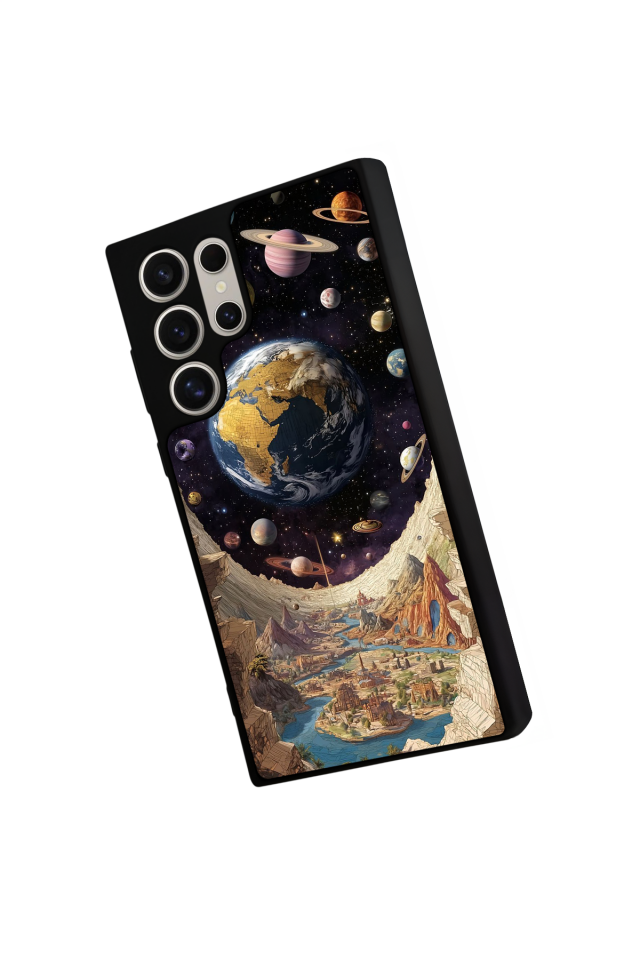 Samsung Galaxy S23 Ultra Uyumlu Uzay Tasarımlı Glossy Premium Kılıf