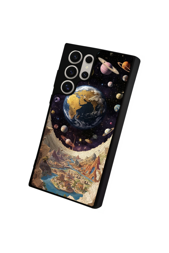 Samsung Galaxy S23 Ultra Uyumlu Uzay Tasarımlı Glossy Premium Kılıf