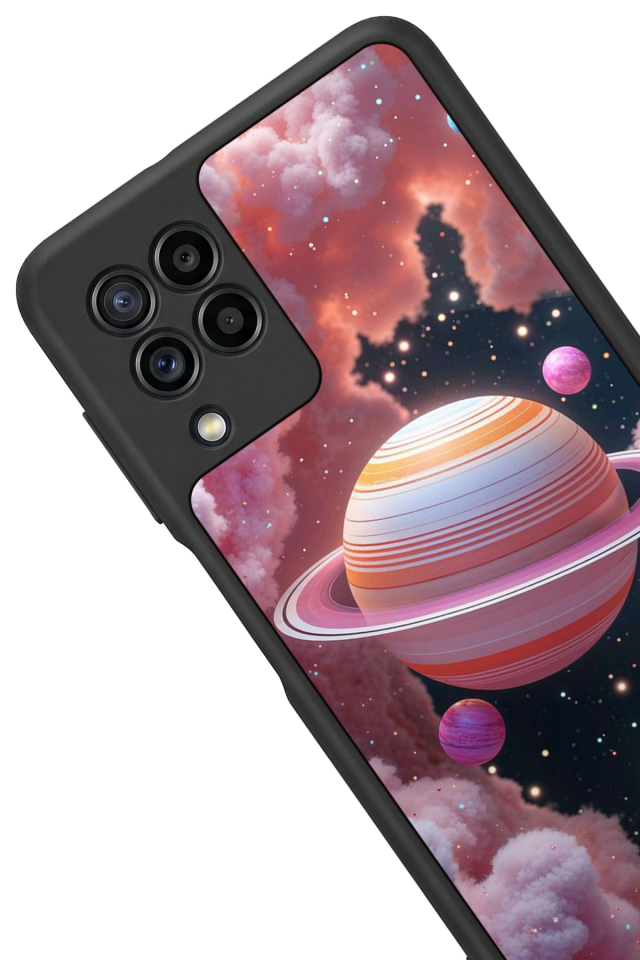 Samsung Galaxy M22 Uyumlu Uzay Tasarımlı Glossy Premium Kılıf