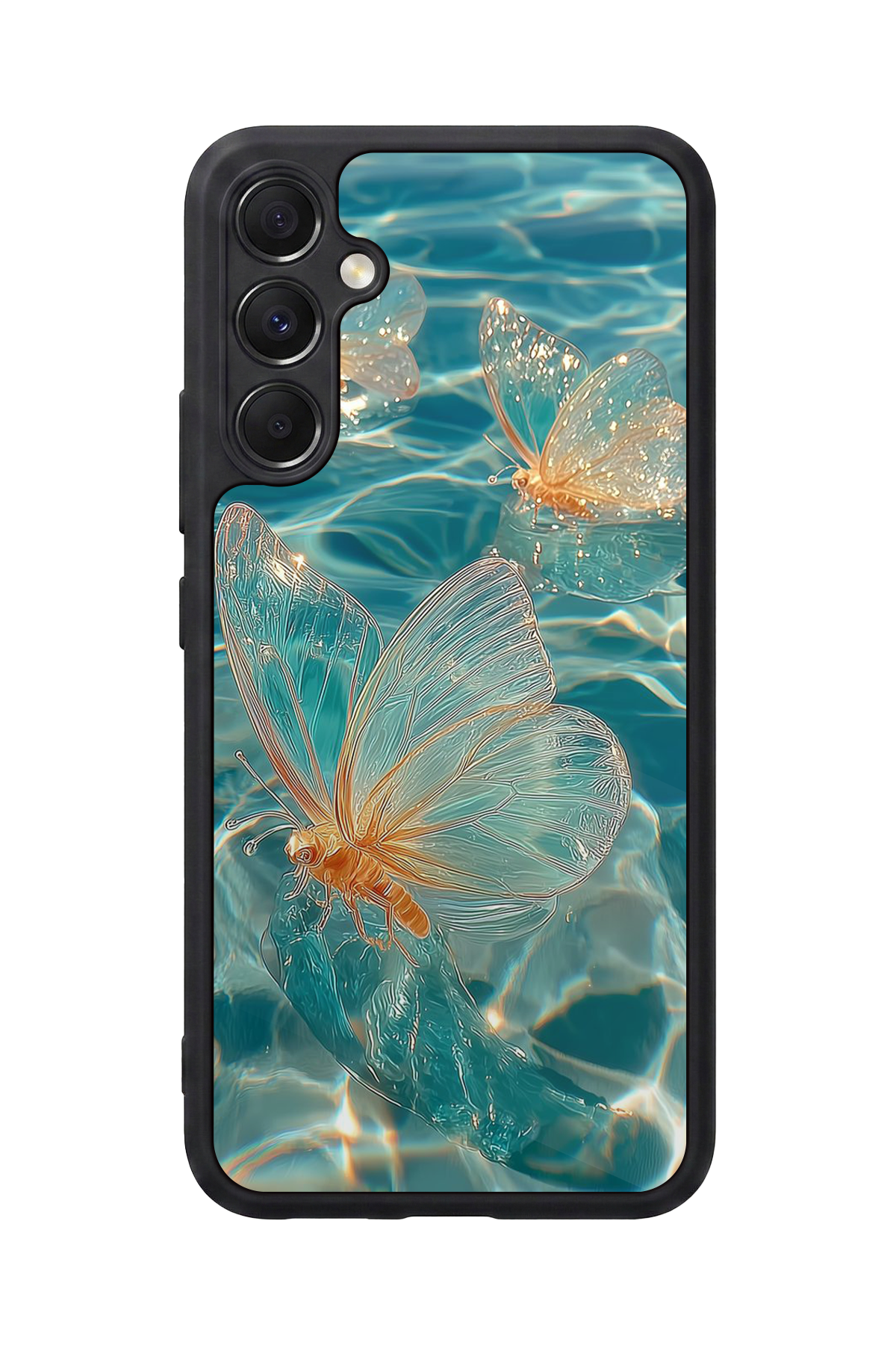 Samsung Galaxy M34 Uyumlu Kelebek Tasarımlı Glossy Premium Kılıf