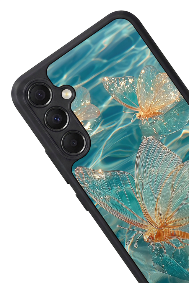 Samsung Galaxy M34 Uyumlu Kelebek Tasarımlı Glossy Premium Kılıf