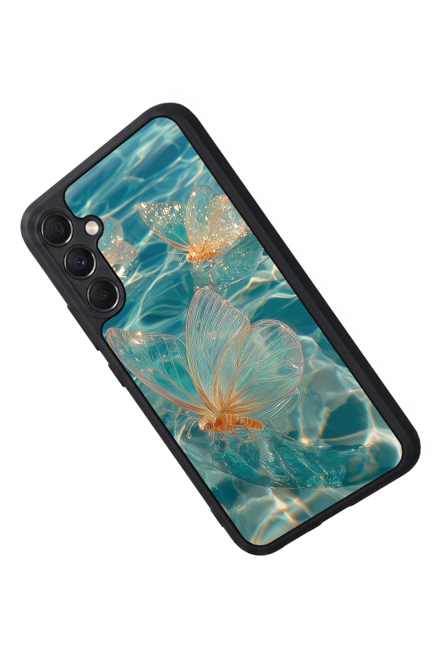 Samsung Galaxy M34 Uyumlu Kelebek Tasarımlı Glossy Premium Kılıf