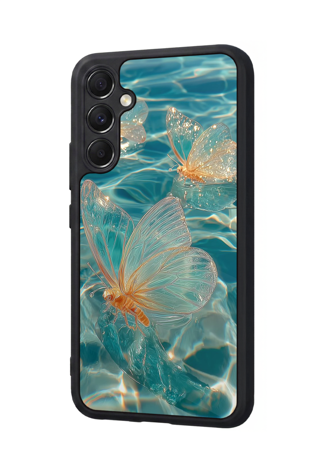 Samsung Galaxy M34 Uyumlu Kelebek Tasarımlı Glossy Premium Kılıf