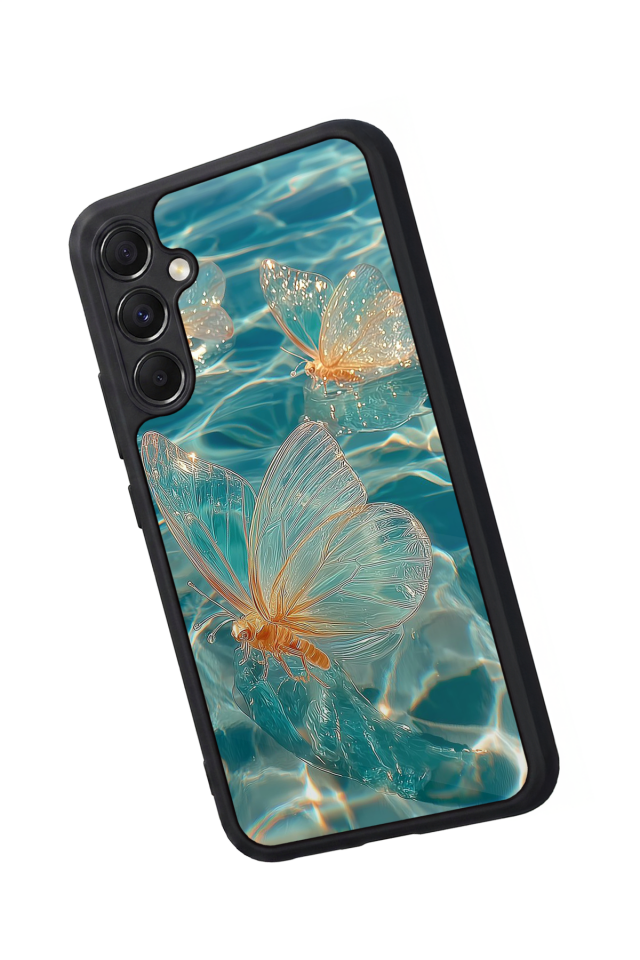 Samsung Galaxy M34 Uyumlu Kelebek Tasarımlı Glossy Premium Kılıf