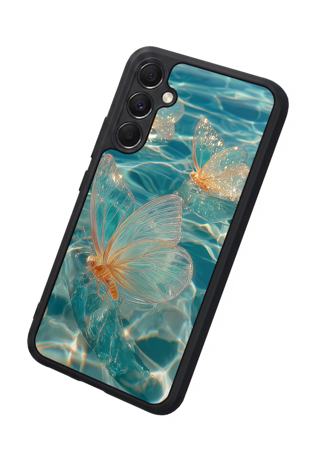 Samsung Galaxy M34 Uyumlu Kelebek Tasarımlı Glossy Premium Kılıf