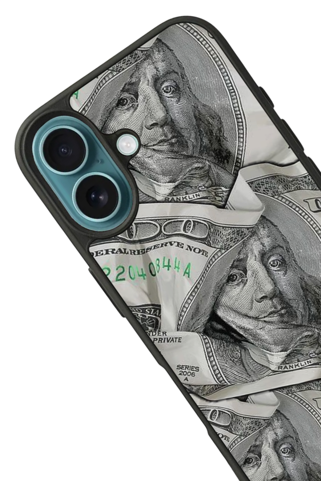 iPhone 16 Uyumlu Money Para Tasarımlı Glossy Premium Kılıf