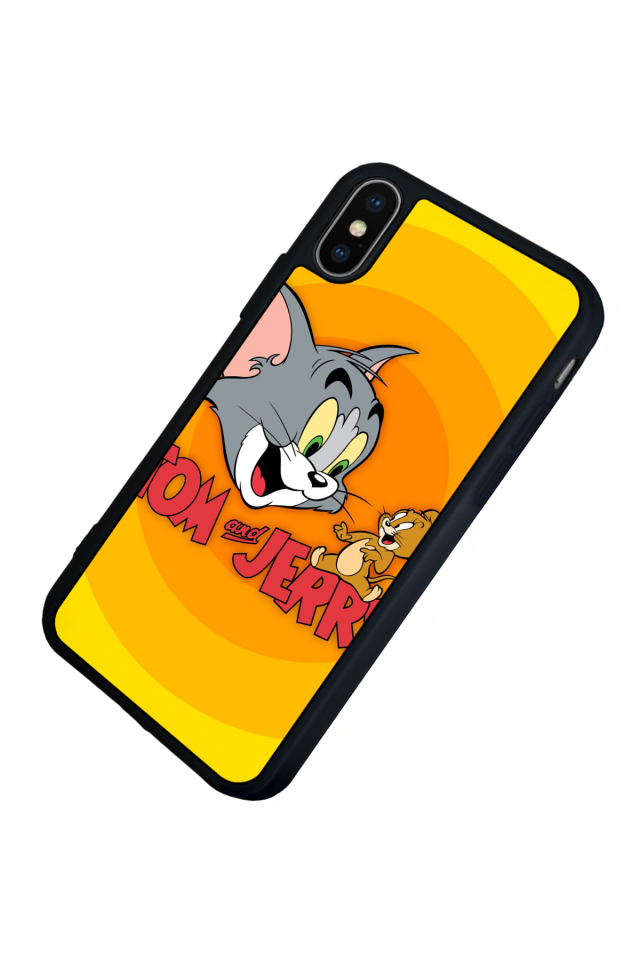 iPhone XS Max Uyumlu Tom And Jerry Tasarımlı Glossy Premium Kılıf