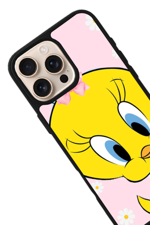 iPhone 16 Pro Uyumlu Tweety Tasarımlı Glossy Premium Kılıf