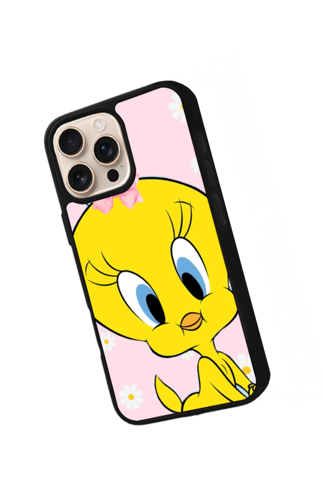 iPhone 16 Pro Uyumlu Tweety Tasarımlı Glossy Premium Kılıf