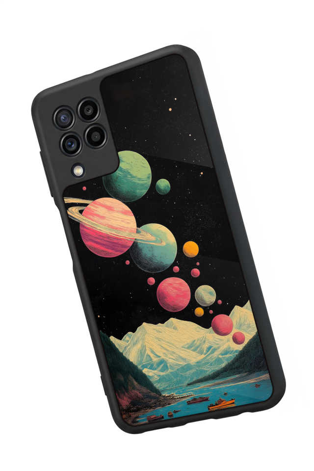 Samsung Galaxy M22 Uyumlu Uzay Tasarımlı Glossy Premium Kılıf
