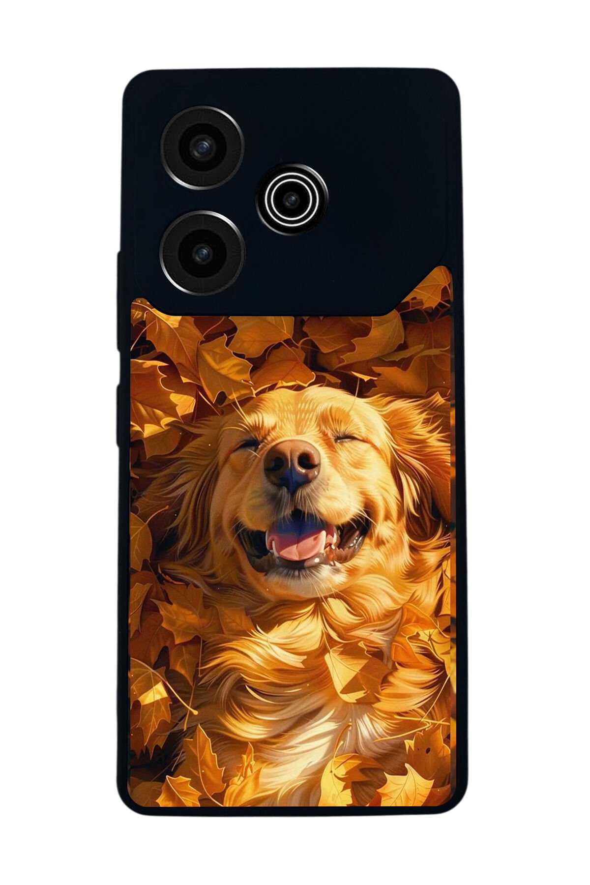 Tecno Pova 6 Uyumlu Golden Kopek Tasarımlı Glossy Premium Kılıf