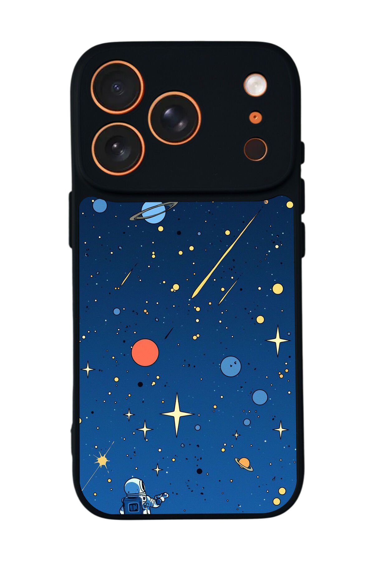 iPhone 17 Pro Max Uyumlu Uzay Tasarımlı Glossy Premium Kılıf