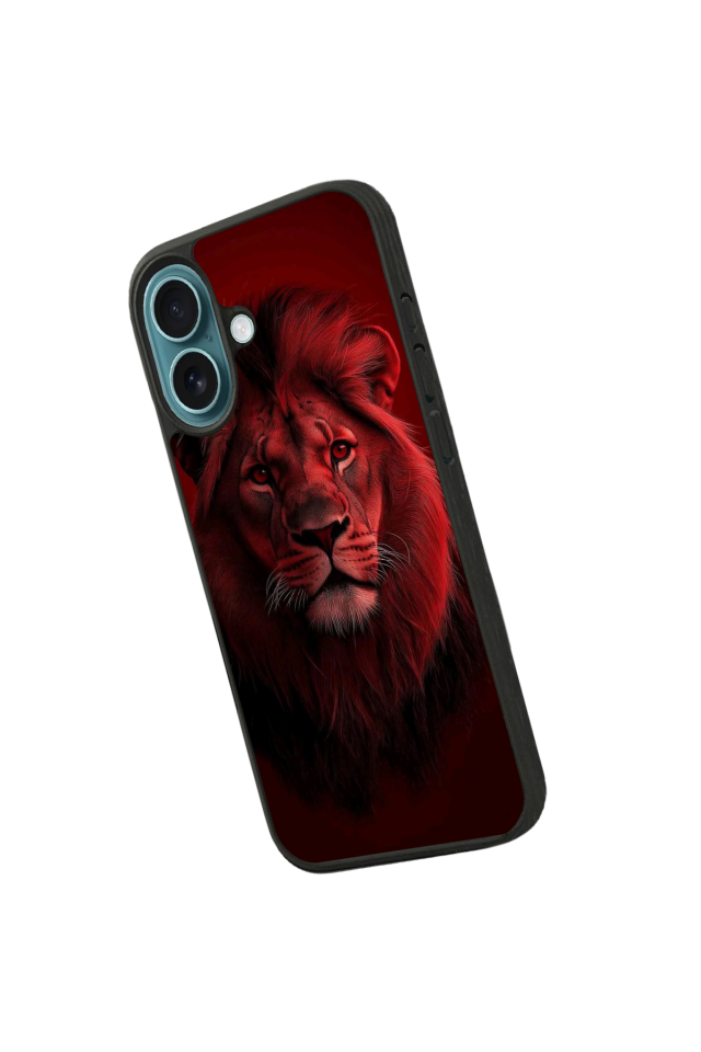 iPhone 16 Plus Uyumlu Aslan Tasarımlı Glossy Premium Kılıf