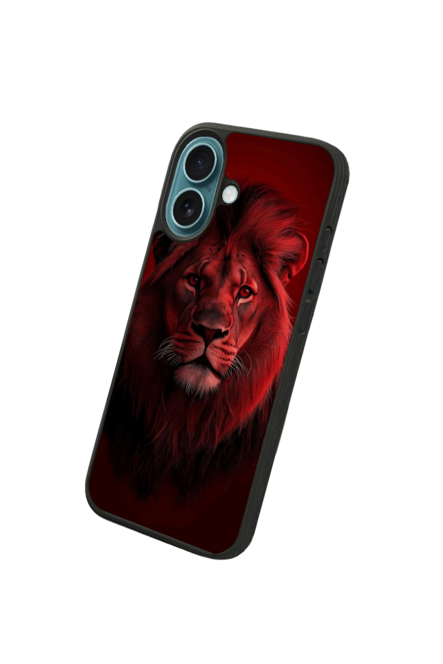iPhone 16 Plus Uyumlu Aslan Tasarımlı Glossy Premium Kılıf