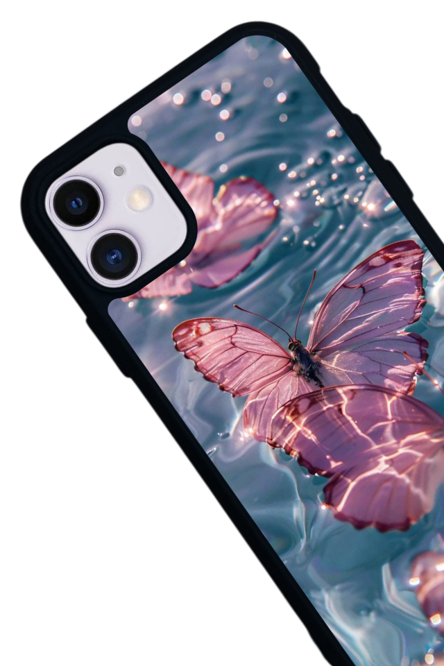 iPhone 11 Uyumlu Kelebek Tasarımlı Glossy Premium Kılıf