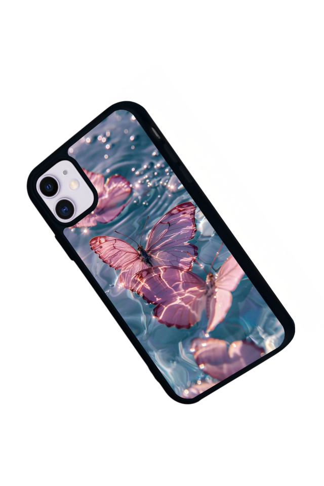 iPhone 11 Uyumlu Kelebek Tasarımlı Glossy Premium Kılıf