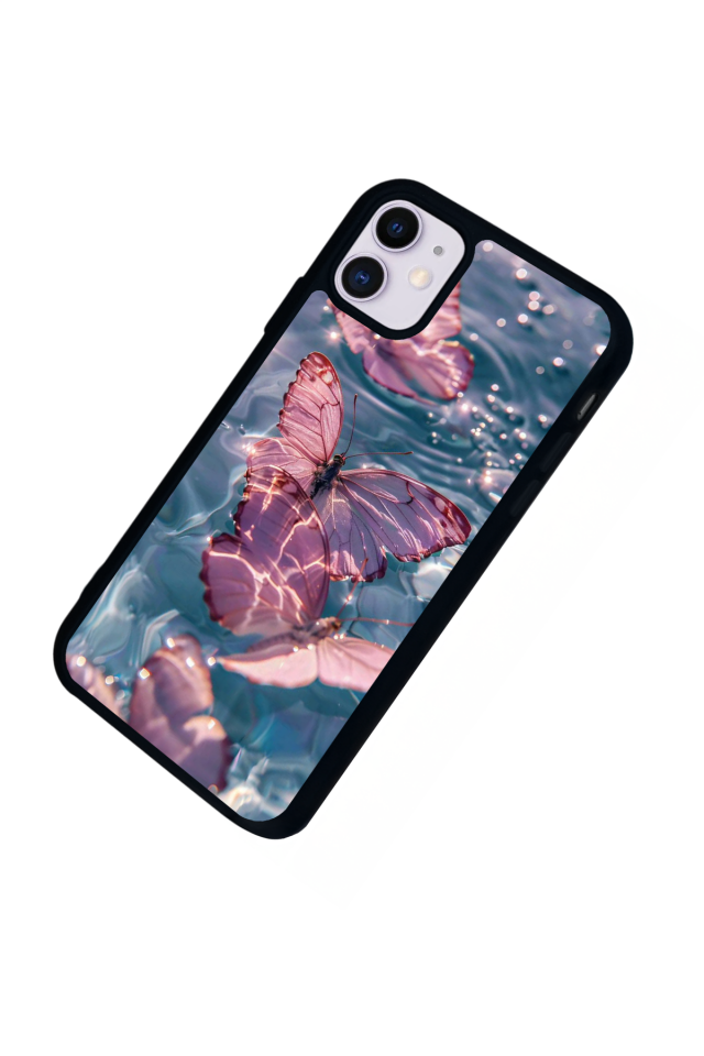 iPhone 11 Uyumlu Kelebek Tasarımlı Glossy Premium Kılıf