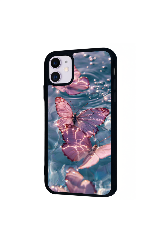 iPhone 11 Uyumlu Kelebek Tasarımlı Glossy Premium Kılıf