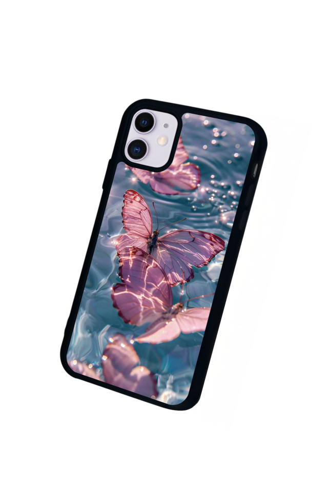 iPhone 11 Uyumlu Kelebek Tasarımlı Glossy Premium Kılıf