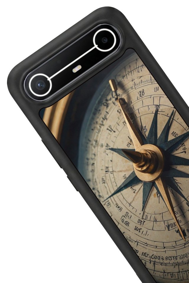 Tecno Spark Slim 5G Uyumlu Pusula Tasarımlı Glossy Premium Kılıf