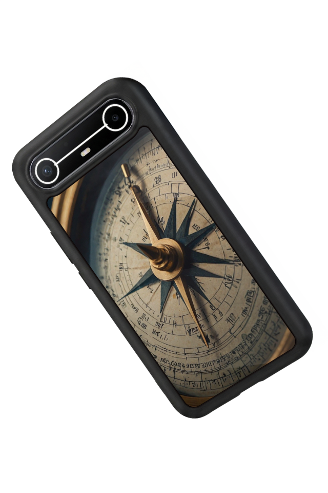 Tecno Spark Slim 5G Uyumlu Pusula Tasarımlı Glossy Premium Kılıf