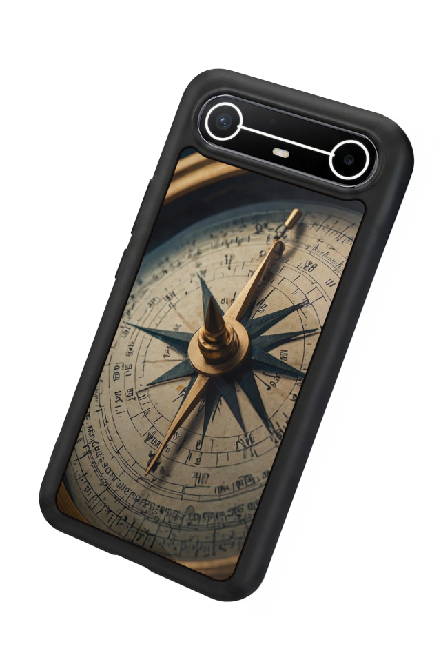 Tecno Spark Slim 5G Uyumlu Pusula Tasarımlı Glossy Premium Kılıf