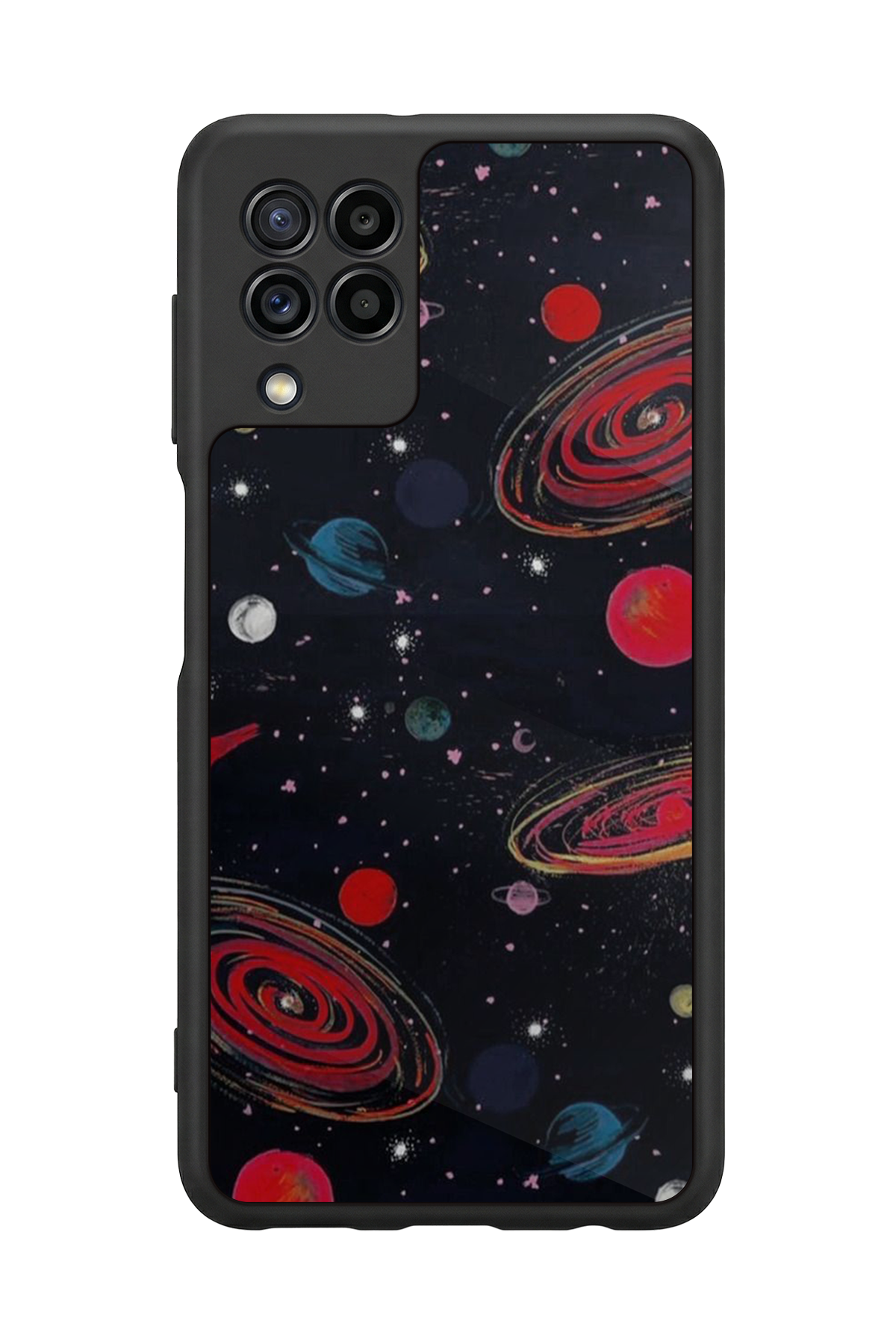 Samsung Galaxy M22 Uyumlu Uzay Tasarımlı Glossy Premium Kılıf
