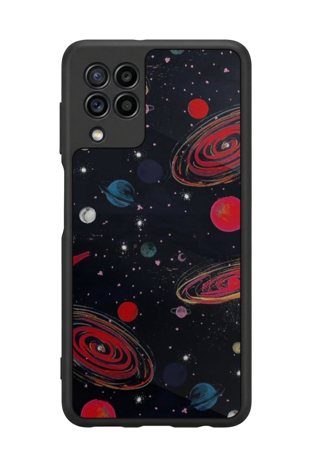 Samsung Galaxy M22 Uyumlu Uzay Tasarımlı Glossy Premium Kılıf