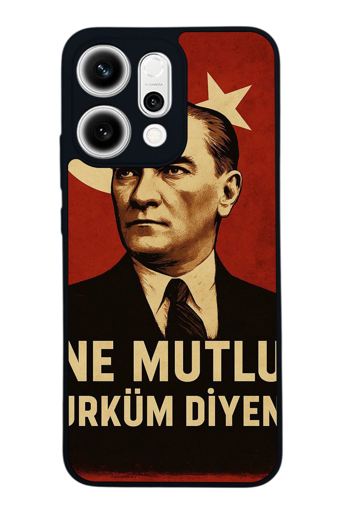 Oppo Reno 14 Uyumlu Mustafa Kemal Ataturk Tasarımlı Glossy Premium Kılıf