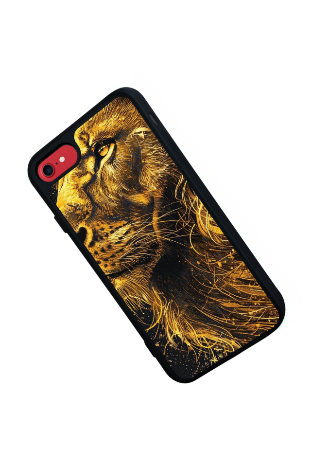 iPhone SE Uyumlu Aslan Tasarımlı Glossy Premium Kılıf