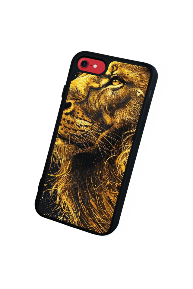 iPhone SE Uyumlu Aslan Tasarımlı Glossy Premium Kılıf