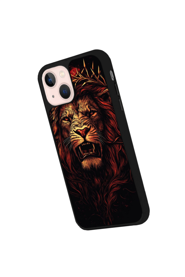 iPhone 15 Uyumlu Aslan Tasarımlı Glossy Premium Kılıf