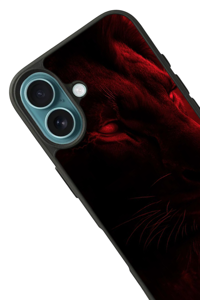 iPhone 16 Plus Uyumlu Aslan Tasarımlı Glossy Premium Kılıf