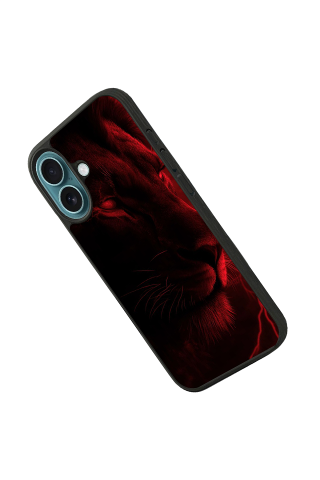 iPhone 16 Plus Uyumlu Aslan Tasarımlı Glossy Premium Kılıf