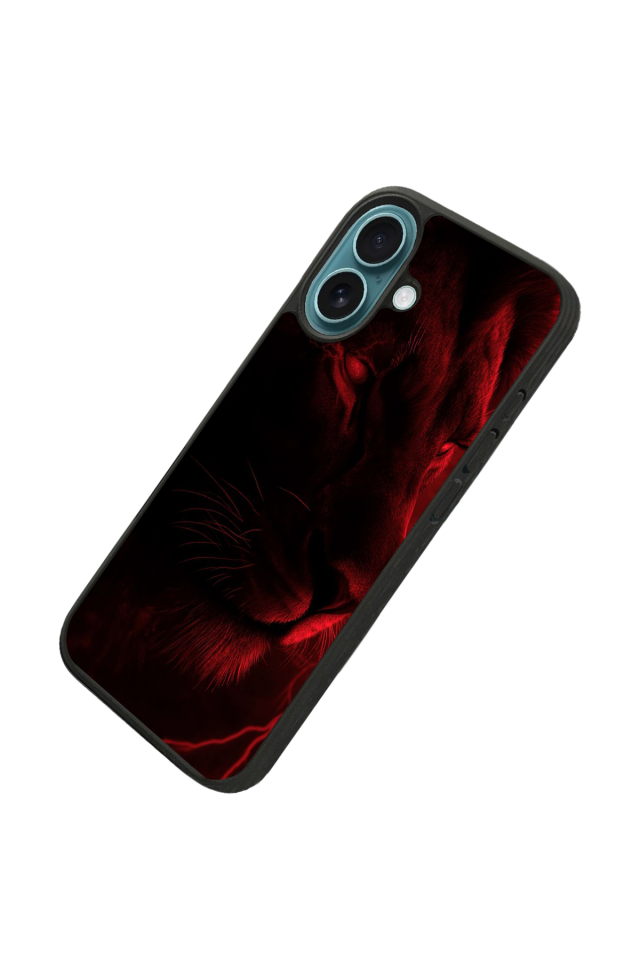 iPhone 16 Plus Uyumlu Aslan Tasarımlı Glossy Premium Kılıf