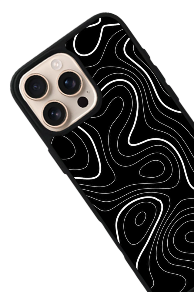 iPhone 15 Pro Uyumlu Çizgi Sanatı Tasarımlı Glossy Premium Kılıf
