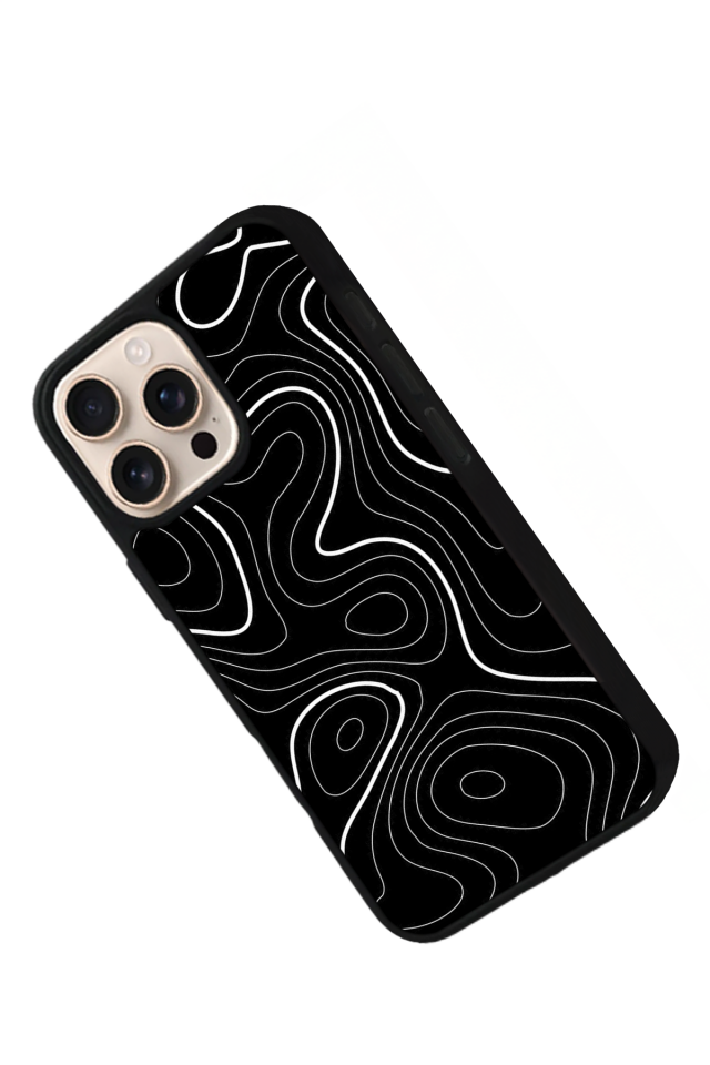 iPhone 15 Pro Uyumlu Çizgi Sanatı Tasarımlı Glossy Premium Kılıf