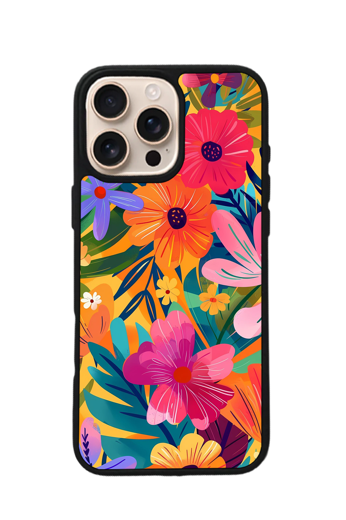 iPhone 14 Pro Uyumlu Floral Tasarımlı Glossy Premium Kılıf